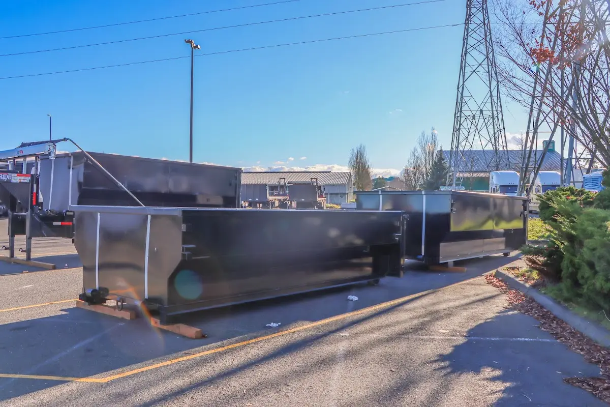 Roll-off dumpster ready for waste disposal at job site for 6 Yard Dumpster Rental in Hialeah Gardens